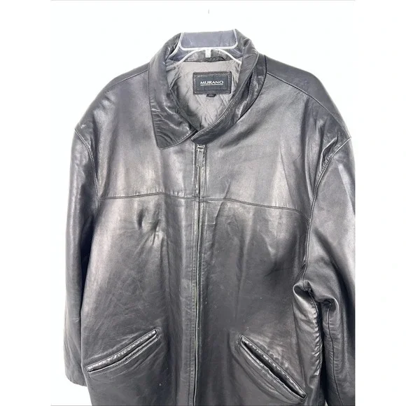 Vintage Murano 100% Lamb Skin Leather Jacket w/Quilted Lining.‎ Men's 2XL - Picture 2 of 7